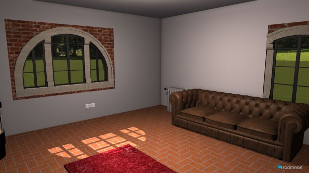 Raumgestaltung Rustikales Quadratisches Wohnzimmer in der Kategorie Wohnzimmer