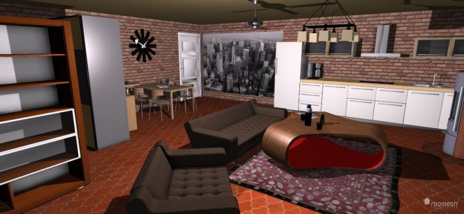 Raumgestaltung Studio-Flair in Parkidylle in der Kategorie Wohnzimmer