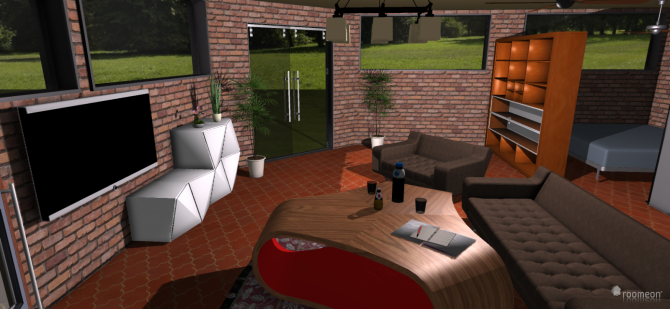 Raumgestaltung Studio-Flair in Parkidylle in der Kategorie Wohnzimmer