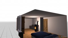 Raumgestaltung Wohn und Schlafzimmer in der Kategorie Wohnzimmer
