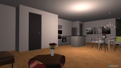 Raumgestaltung Wohnküche in der Kategorie Wohnzimmer