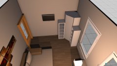 Raumgestaltung Wohnraum mit Küche in der Kategorie Wohnzimmer