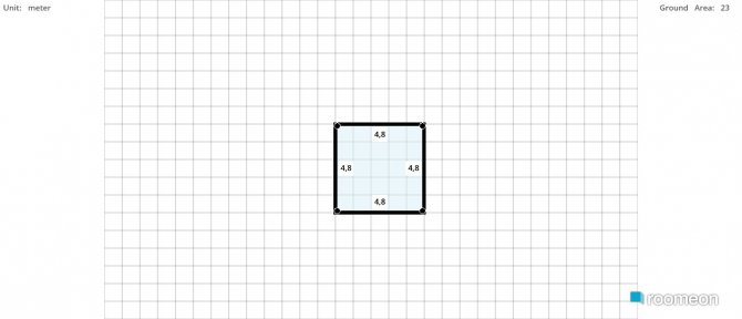 room planning Grundrissvorlage Quadrat in the category Bedroom